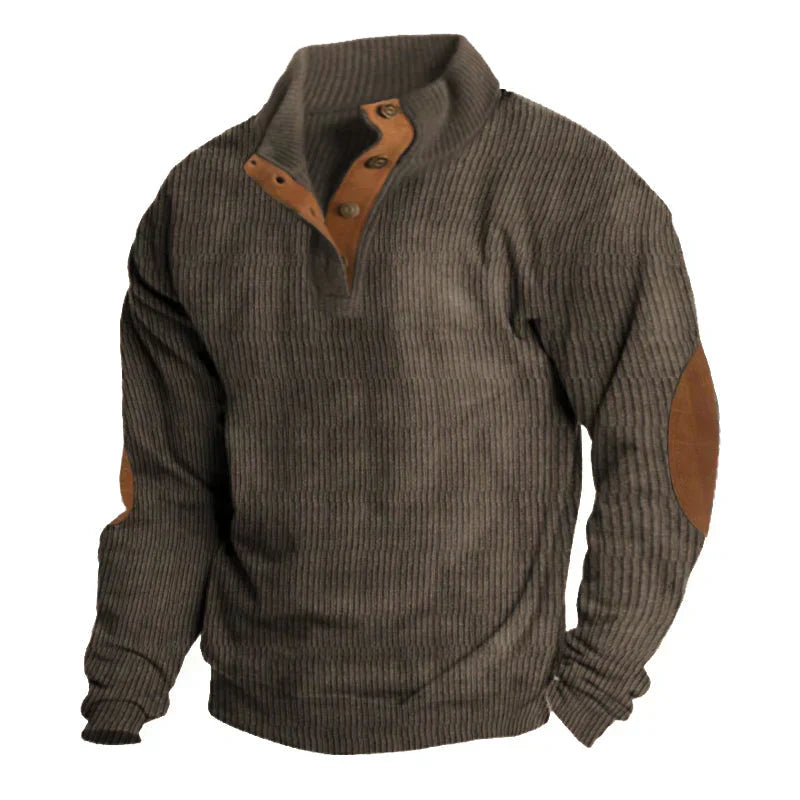 Cordpullover Mit Halben Knöpfen Für Herren | Warm