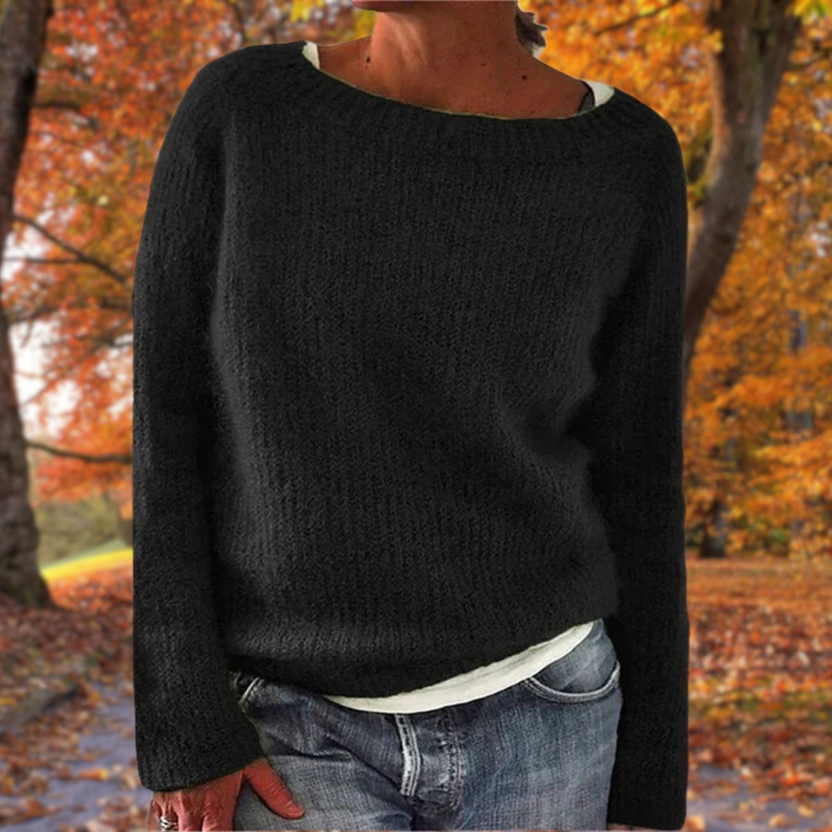 Damen Pullover mit U-Bootausschnitt – Weicher Strick für gemütliche, stilvolle Looks