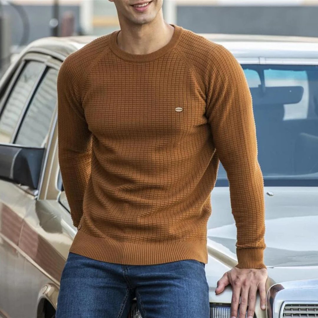 Warmer Gemütlicher Stylischer Rundhalspullover Für Herren | Langarm