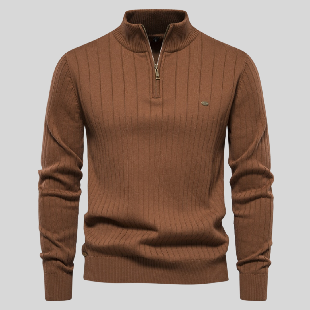 Strickpullover Mit Halbem Reißverschluss Für Herren | Langarm