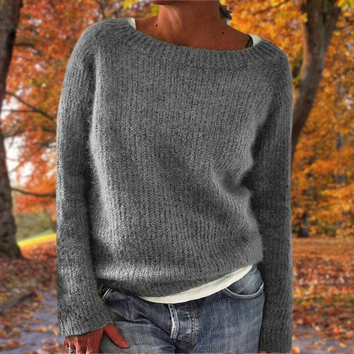 Damen Pullover mit U-Bootausschnitt – Weicher Strick für gemütliche, stilvolle Looks
