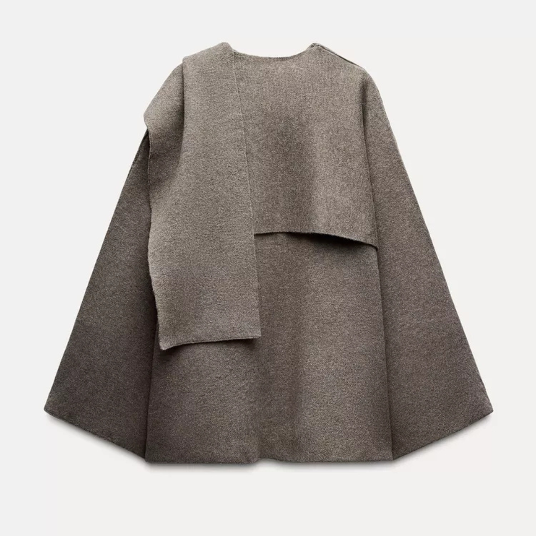 Damen Cape-Jacke – Eleganter Umhang mit weichem Stoff und fließendem Schnitt