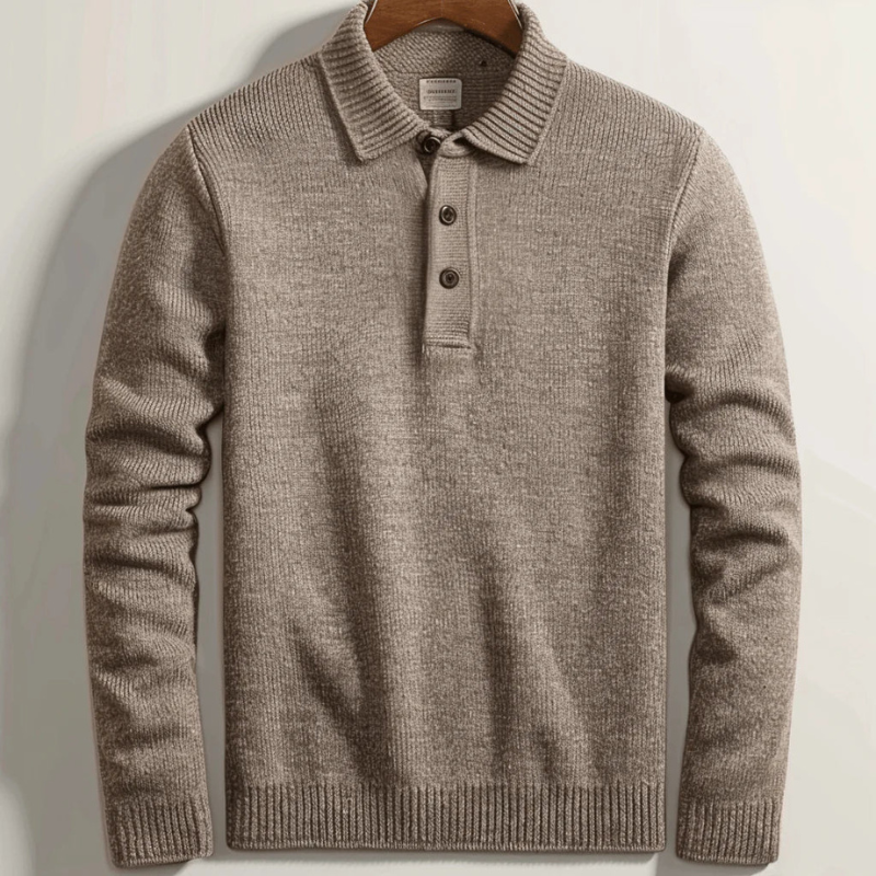 Herren Pullover Mit Halben Knöpfen Und Langen Ärmeln | Lässig