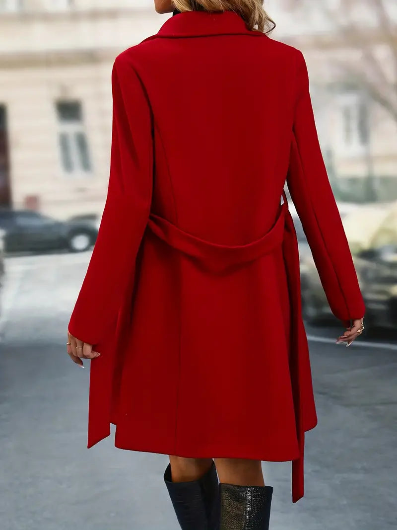 Damen Trenchcoat mit Gürtel – Eleganter, warmer Mantel für Herbst und Winter
