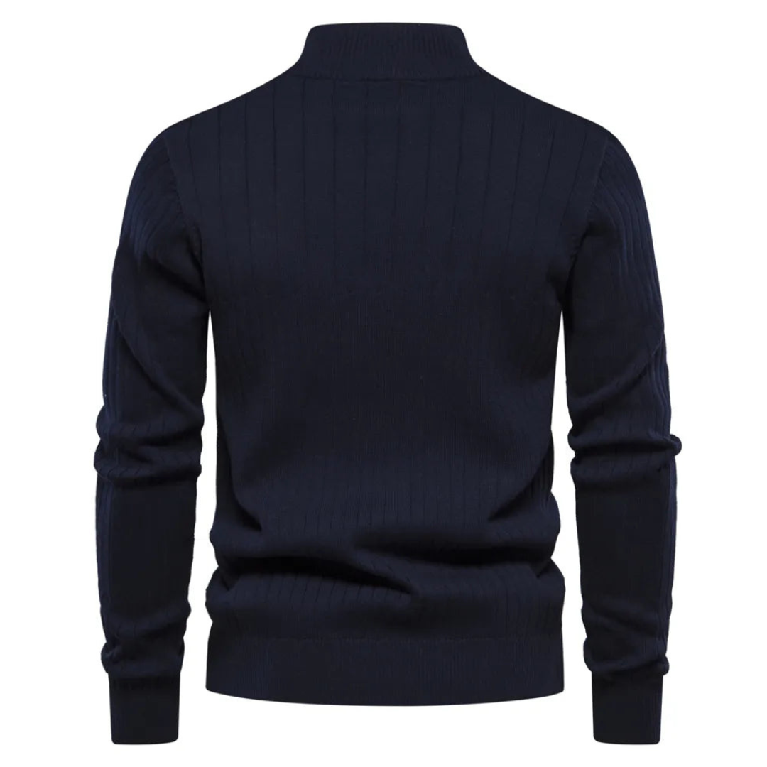 Strickpullover Mit Halbem Reißverschluss Für Herren | Langarm