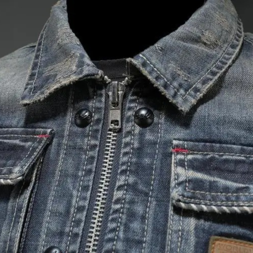 Herren Jeansjacke Klassisch Regular Fit Baumwolle