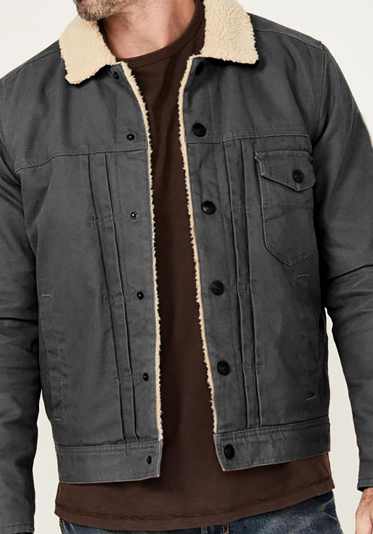 Herren Baumwolljacke mit Fleecefutter – Gemustertes Design für warme, stylishe Looks