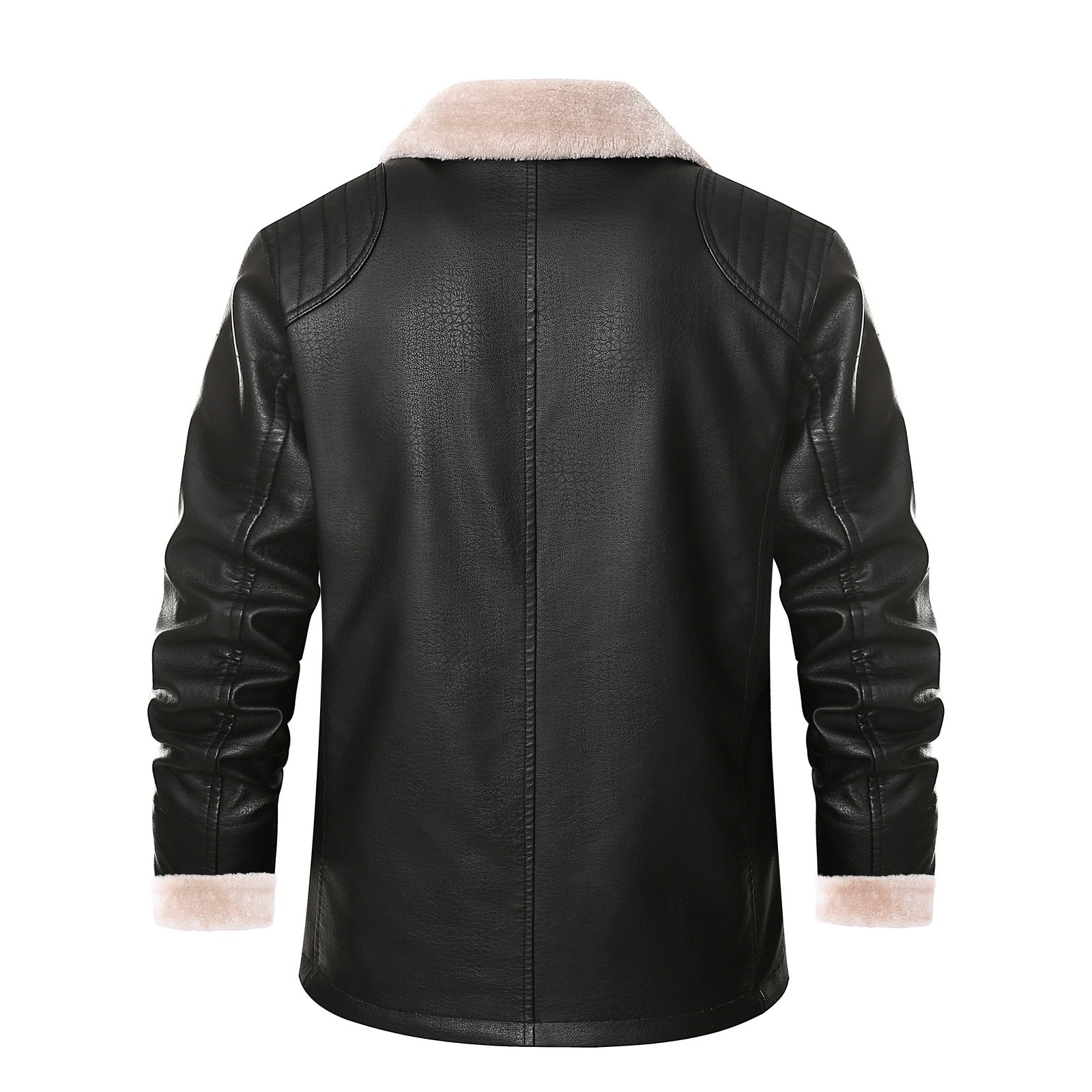 Herren schicke Lederjacke mit warmem Innenfutter und elegantem Kragen