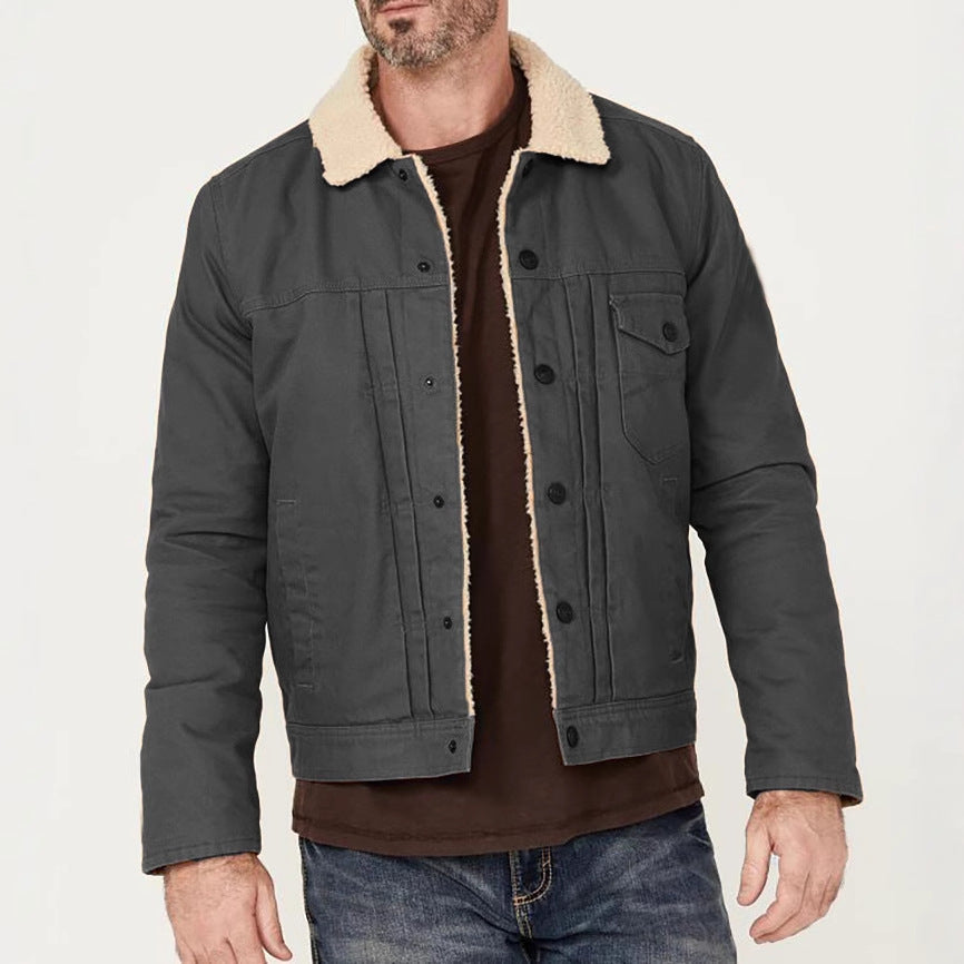 Herren Baumwolljacke mit Fleecefutter – Gemustertes Design für warme, stylishe Looks
