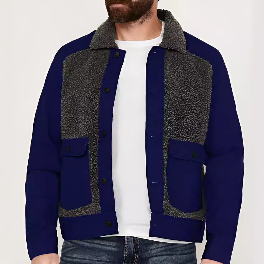 Herren Outdoor-Jacke mit Teddyfell-Elementen – Stylisch, warm und vielseitig kombinierbar