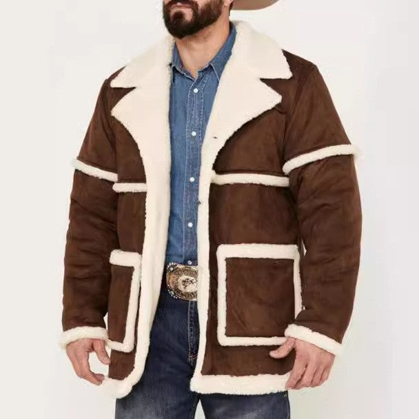 Herren gefütterte Outdoor-Jacke – Lässiger Stil mit großen Taschen für kalte Tage