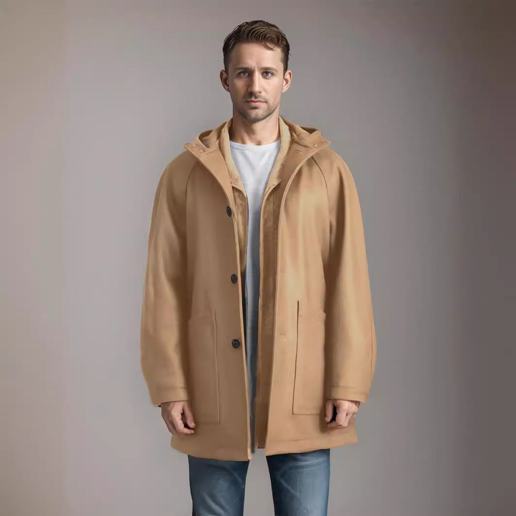 Herren Kapuzenmantel mit weitem Schnitt – Lässiger Style und hoher Tragekomfort