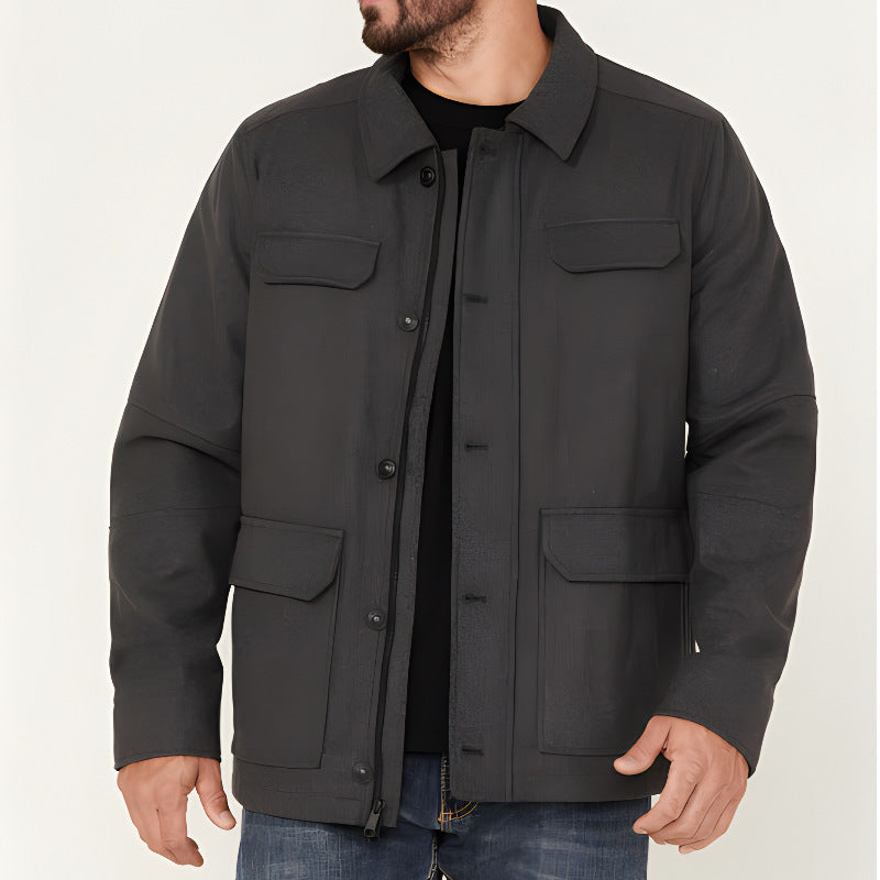 Herren Utility Jacke mit mehreren Taschen – Robustes Design für Alltag und Outdoor