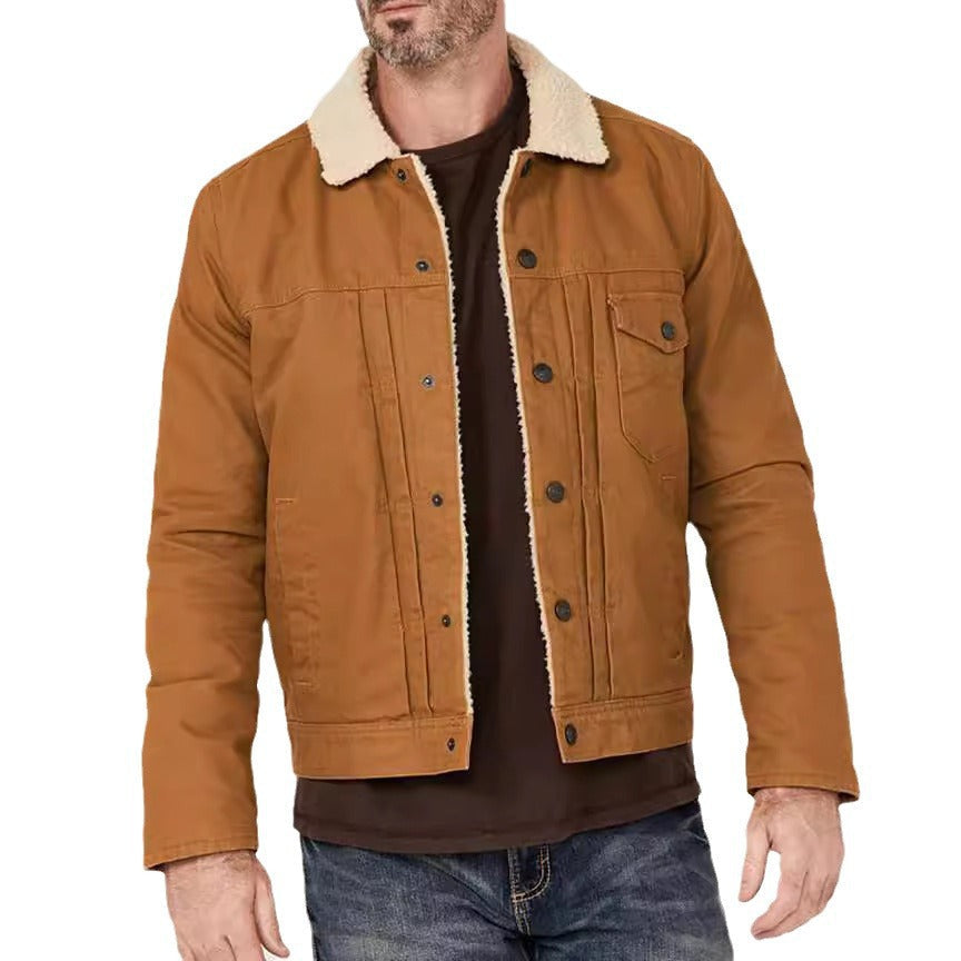 Herren Baumwolljacke mit Fleecefutter – Gemustertes Design für warme, stylishe Looks
