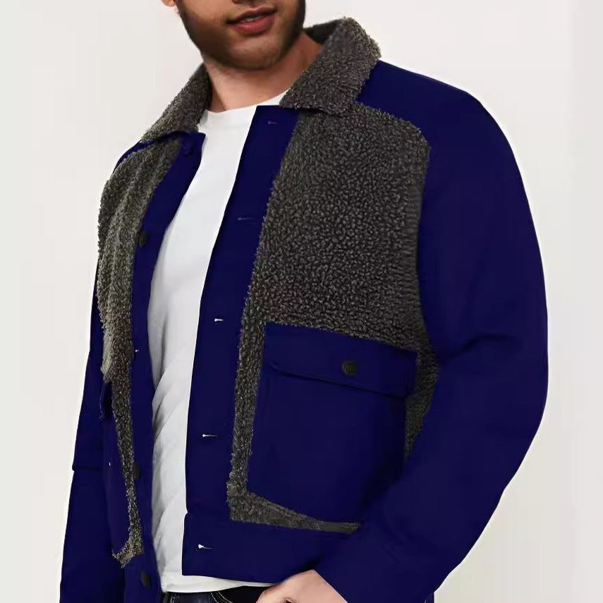 Herren Outdoor-Jacke mit Teddyfell-Elementen – Stylisch, warm und vielseitig kombinierbar