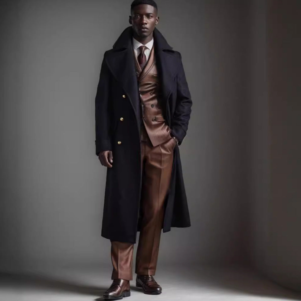 Herren Luxus Wintermantel – Elegante Wollmischung mit doppelter Knopfleiste