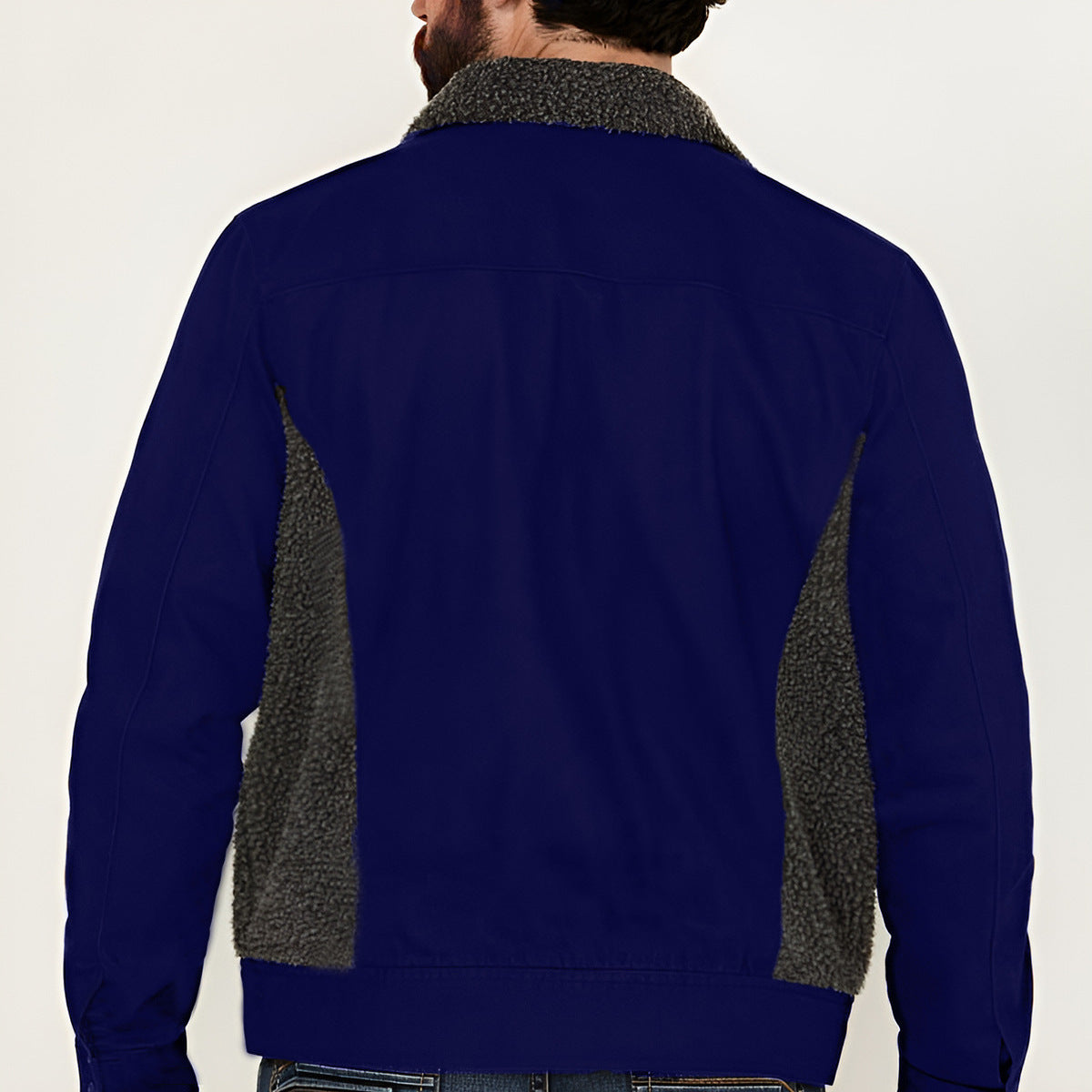 Herren Outdoor-Jacke mit Teddyfell-Elementen – Stylisch, warm und vielseitig kombinierbar