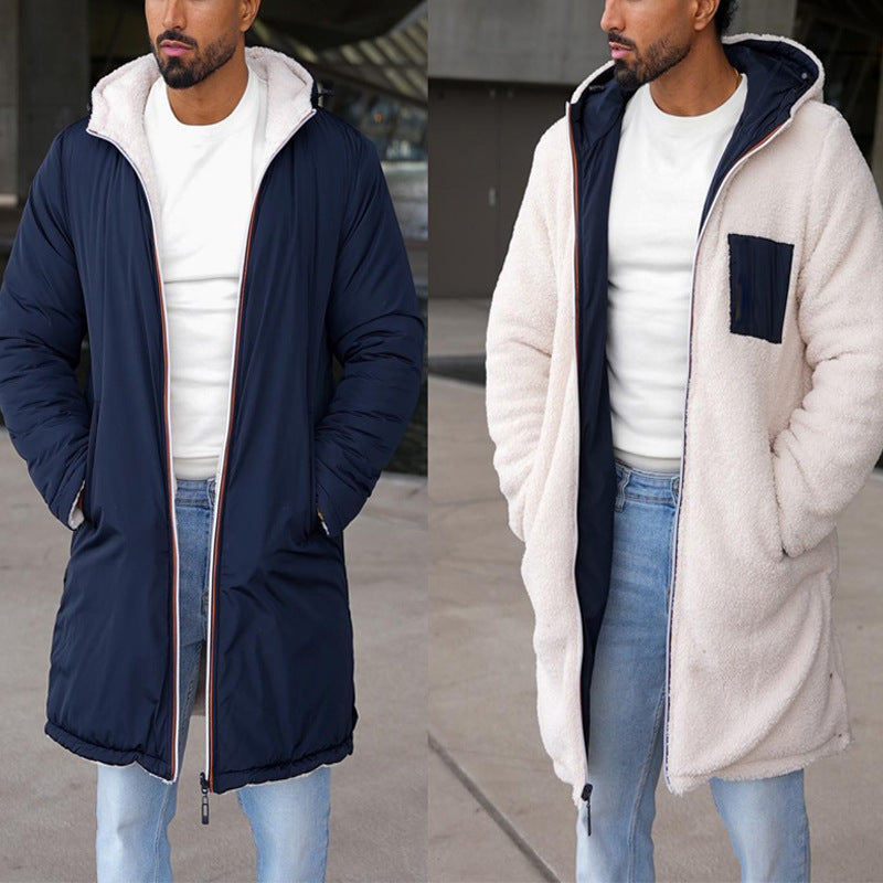 Herren Wende-Winterjacke mit Fleecefutter – Zwei Looks in einem für kalte Tage