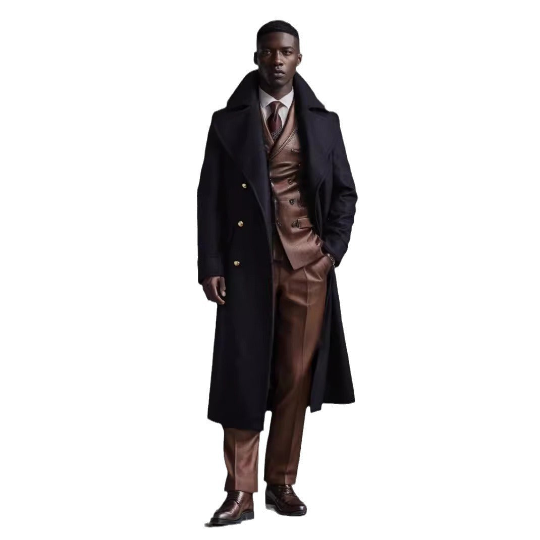 Herren Luxus Wintermantel – Elegante Wollmischung mit doppelter Knopfleiste