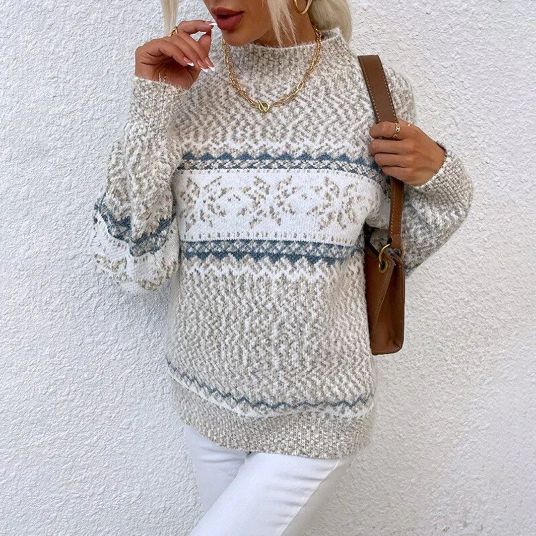 Damen Weihnachts-Pullover mit Schneeflockenmotiv – Weicher Strick für festliche Tage