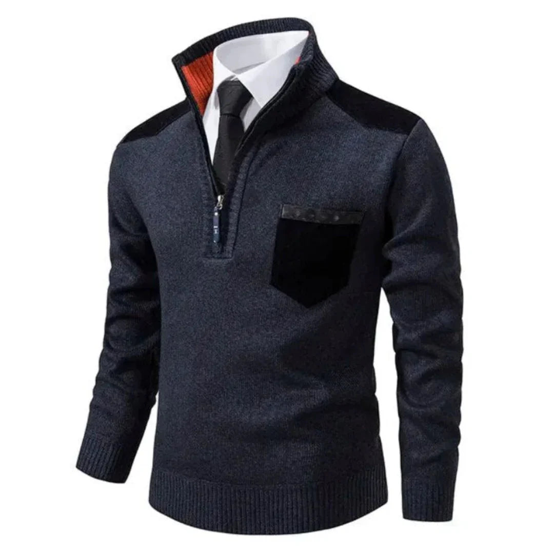 Rollkragenpullover Mit Halbem Reißverschluss Für Herren | Winter