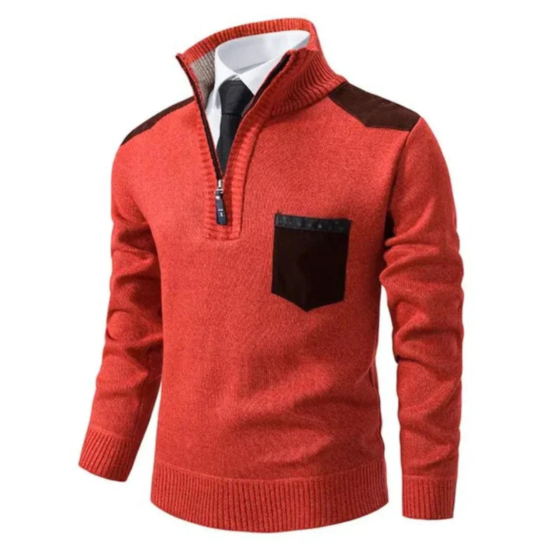 Rollkragenpullover Mit Halbem Reißverschluss Für Herren | Winter