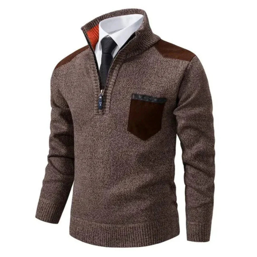 Rollkragenpullover Mit Halbem Reißverschluss Für Herren | Winter