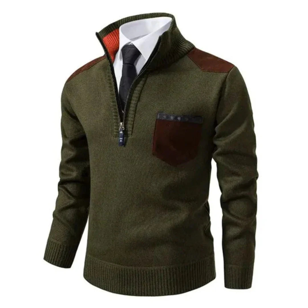 Rollkragenpullover Mit Halbem Reißverschluss Für Herren | Winter