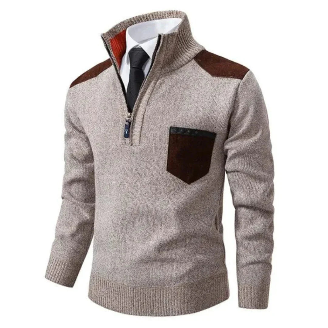 Rollkragenpullover Mit Halbem Reißverschluss Für Herren | Winter