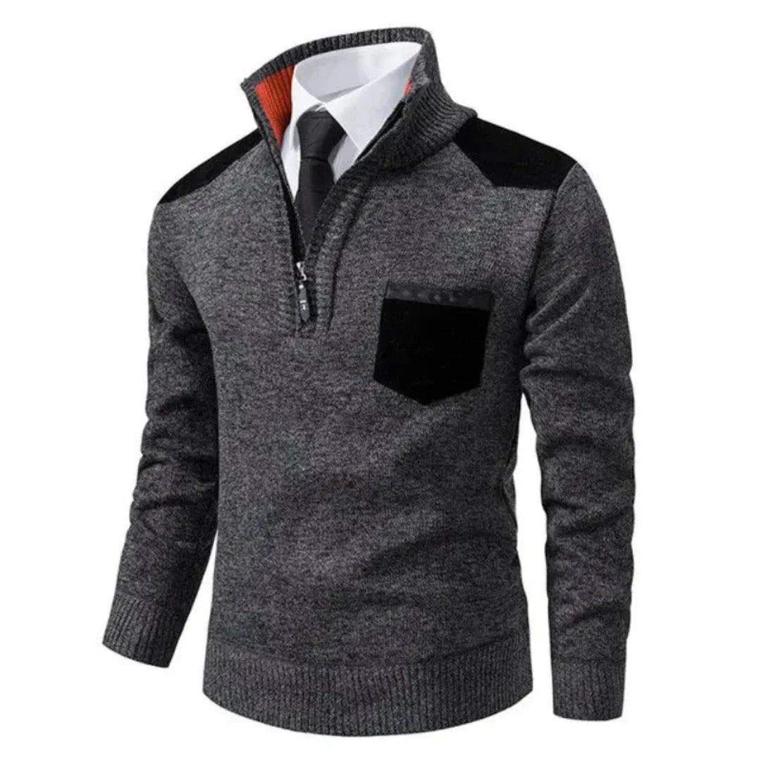 Rollkragenpullover Mit Halbem Reißverschluss Für Herren | Winter