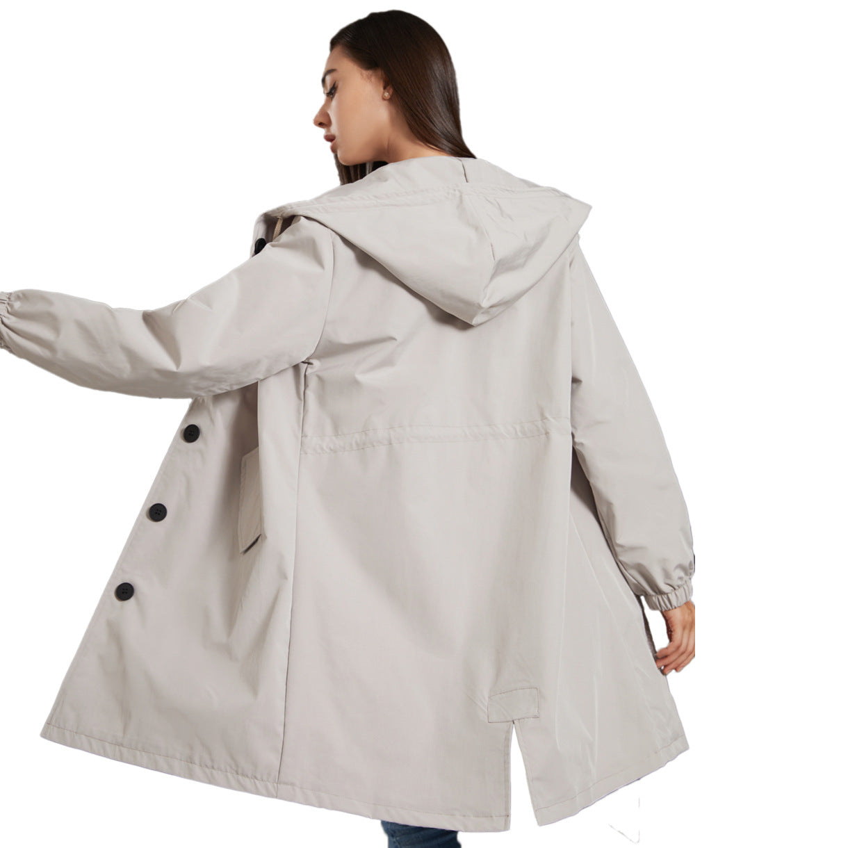 Damen Regenmantel mit Kapuze – Wasserdichte Outdoorjacke für stilvollen Wetterschutz