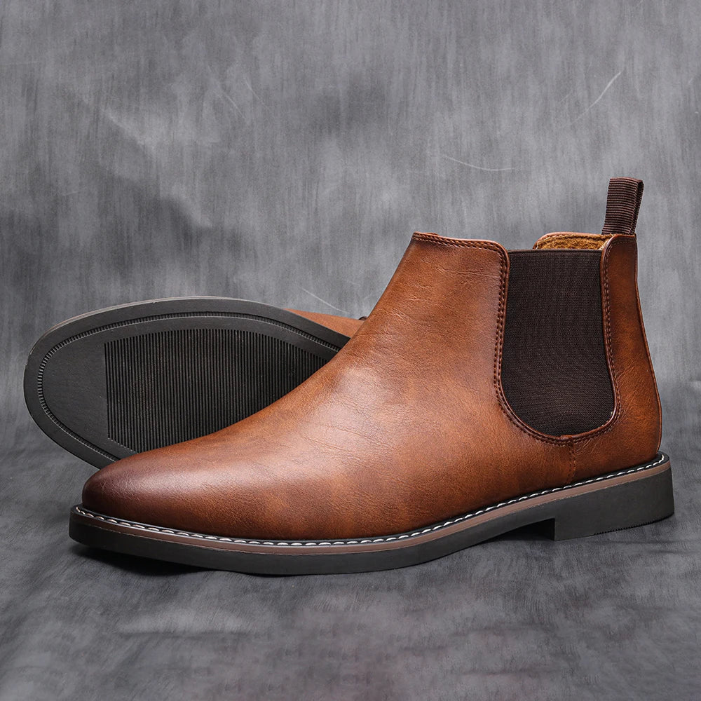 Herren Chelsea Boots aus Echtleder – Klassisches, bequemes Design mit elastischen Einsätzen