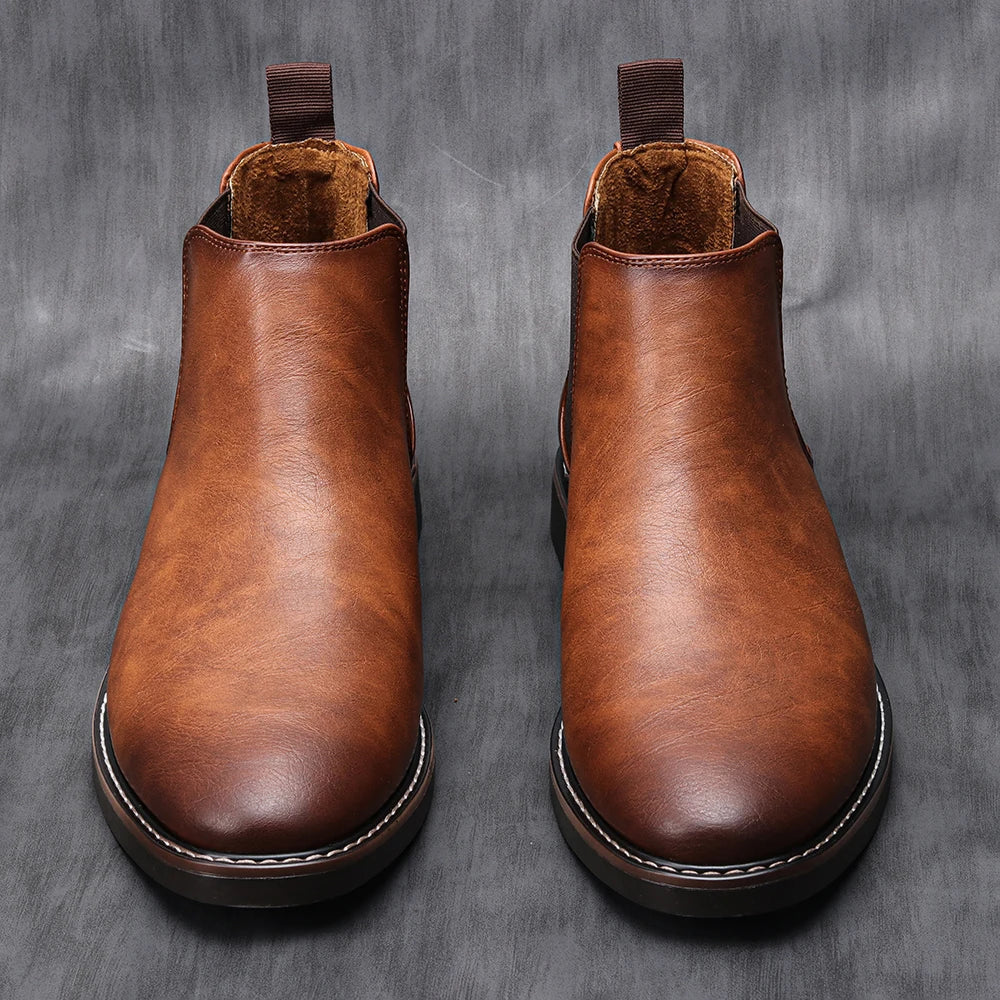 Herren Chelsea Boots aus Echtleder – Klassisches, bequemes Design mit elastischen Einsätzen
