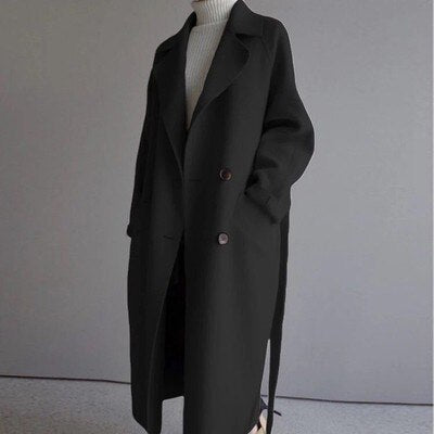 Damen Mantel mit Gürtel – Elegante, warme Langjacke für Herbst und Winter