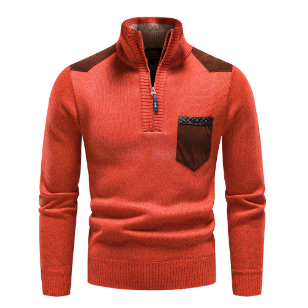 Rollkragenpullover Mit Halbem Reißverschluss Für Herren | Winter