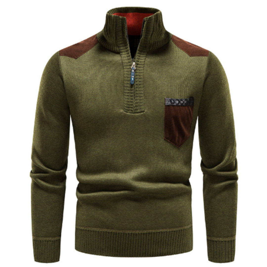 Rollkragenpullover Mit Halbem Reißverschluss Für Herren | Winter