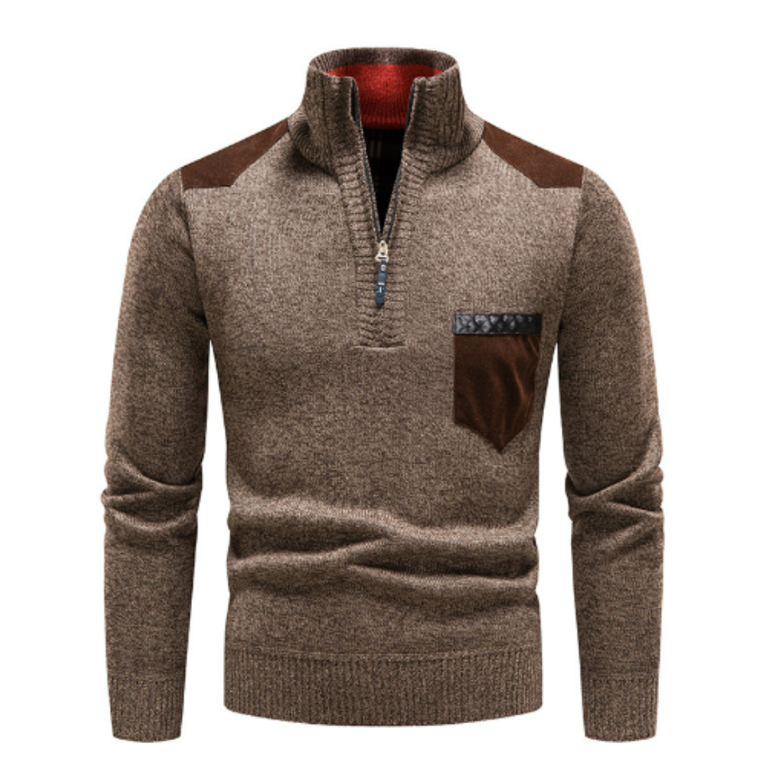 Rollkragenpullover Mit Halbem Reißverschluss Für Herren | Winter