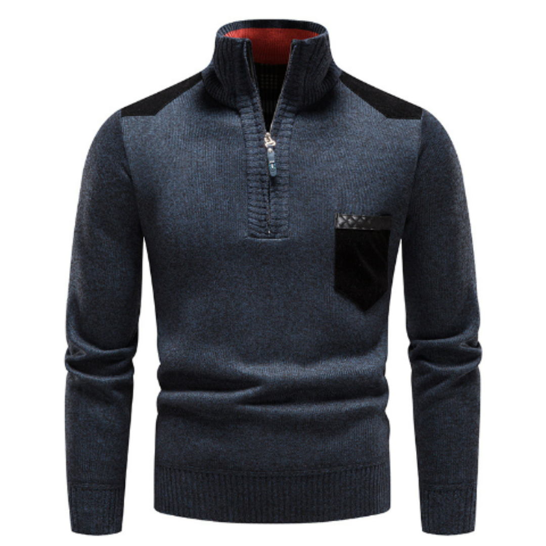 Rollkragenpullover Mit Halbem Reißverschluss Für Herren | Winter