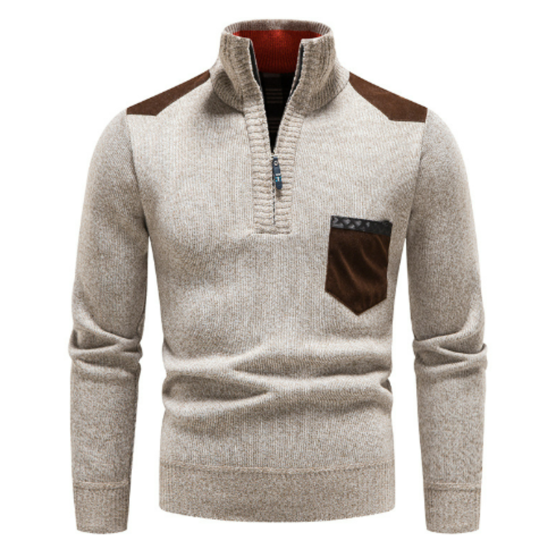 Rollkragenpullover Mit Halbem Reißverschluss Für Herren | Winter