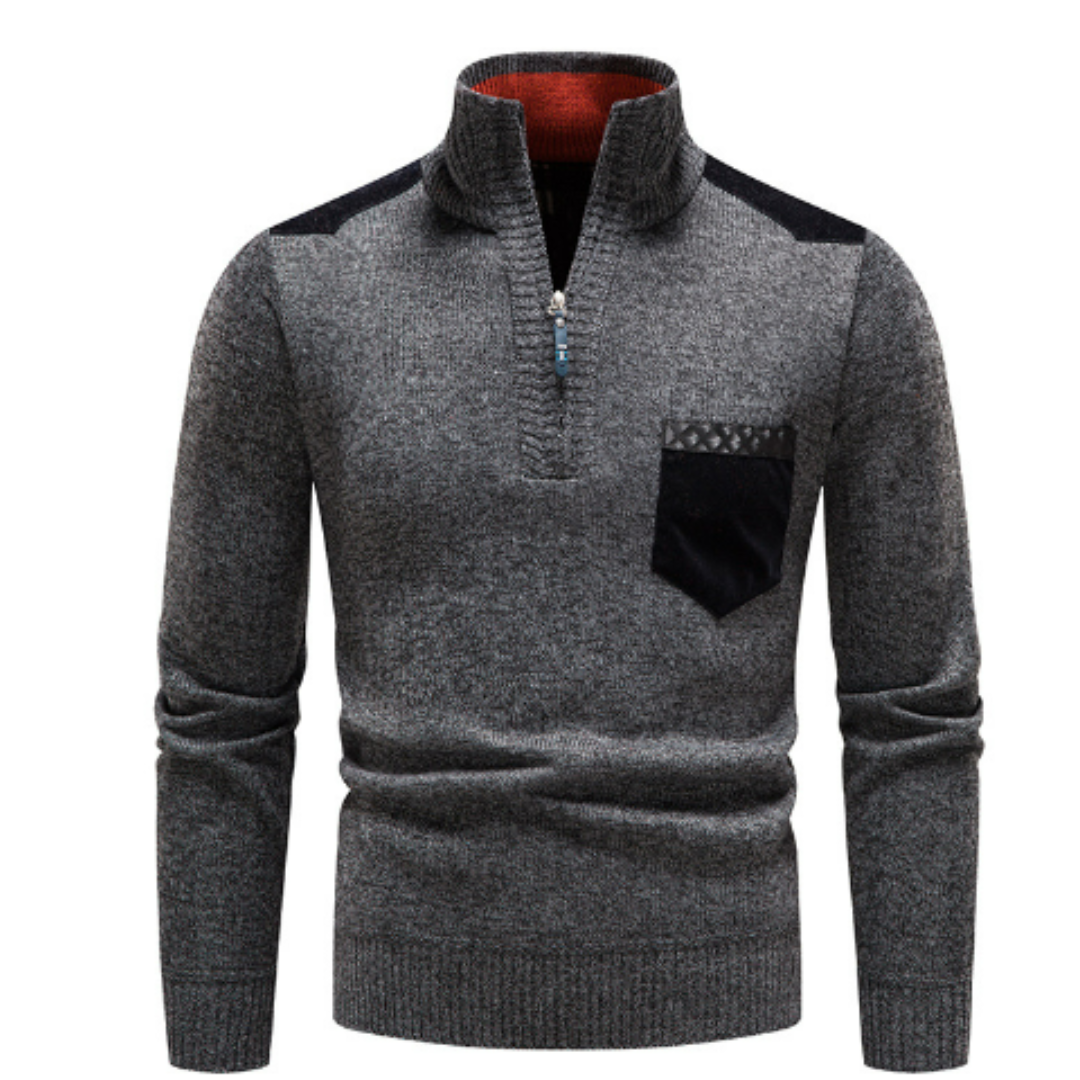 Rollkragenpullover Mit Halbem Reißverschluss Für Herren | Winter