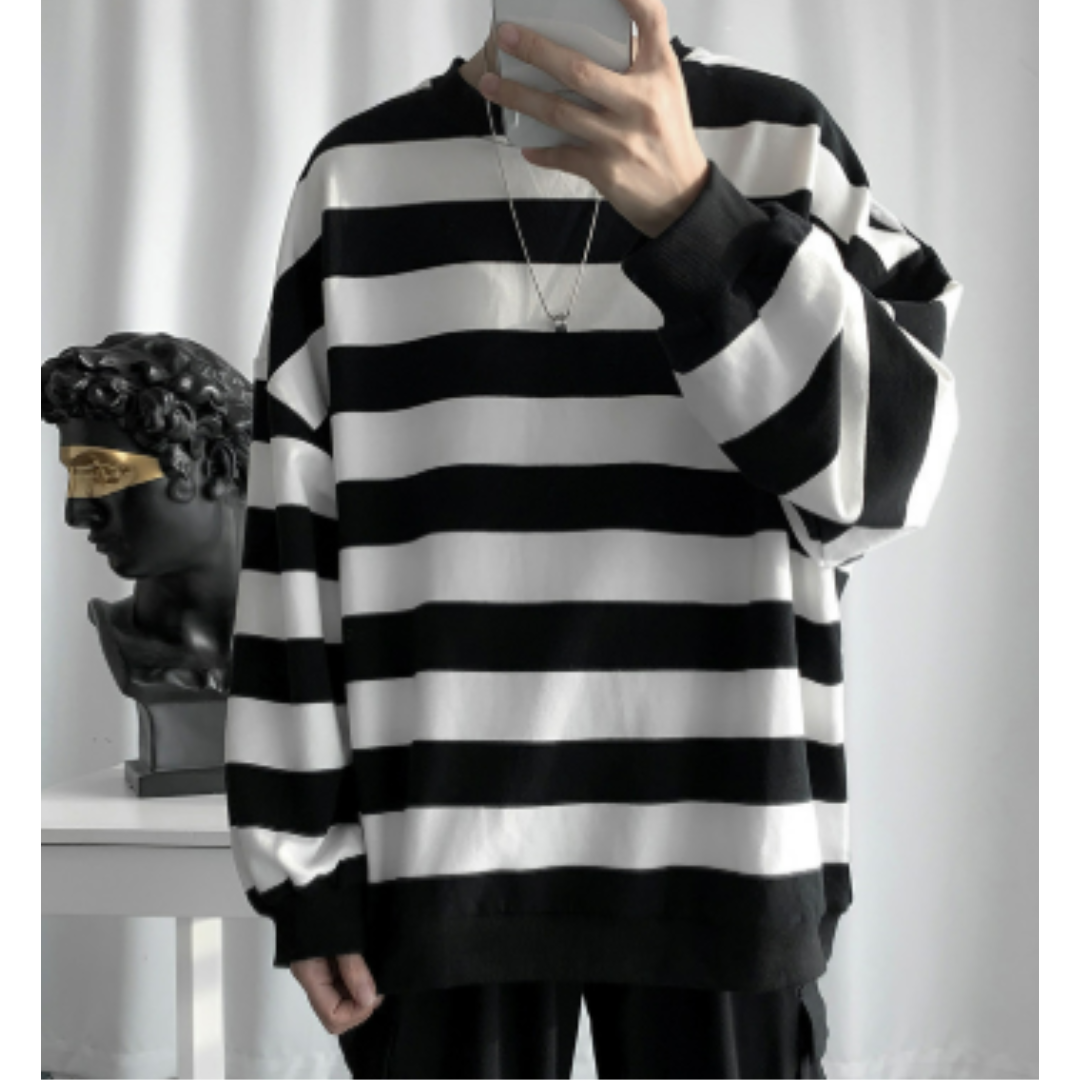 Modischer Winterpullover Mit Streifen Für Herren | Langarm