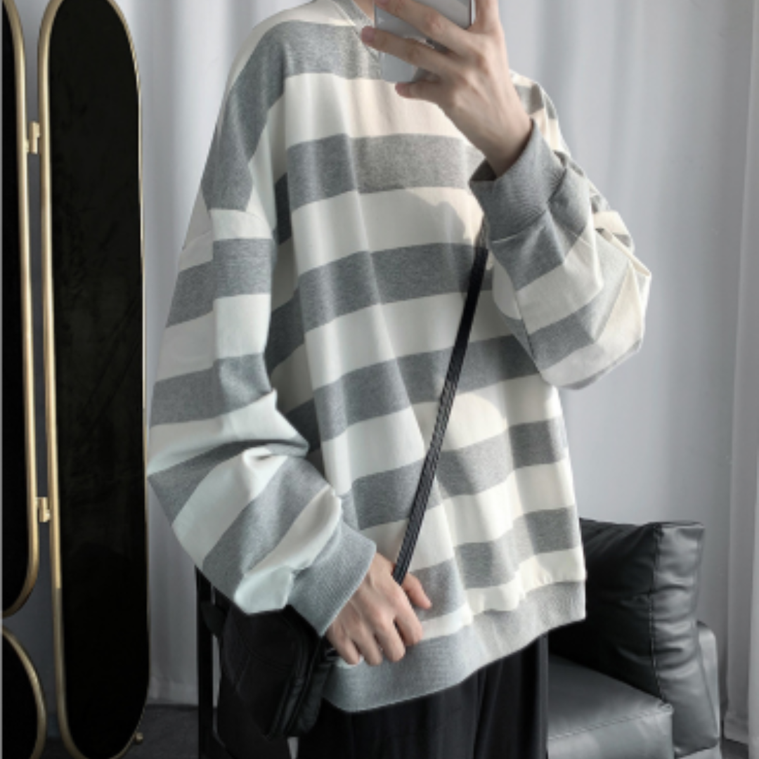 Modischer Winterpullover Mit Streifen Für Herren | Langarm