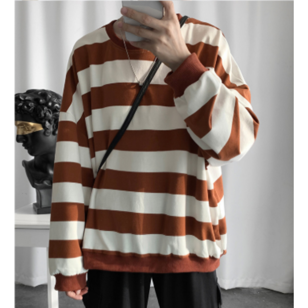 Modischer Winterpullover Mit Streifen Für Herren | Langarm