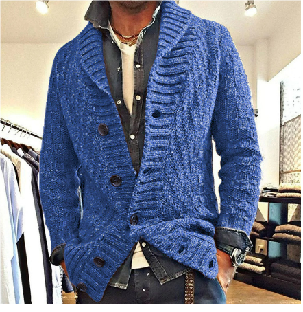 Dustin | Herren Winter Knopf Daunen Strickjacke | Strick MAKE