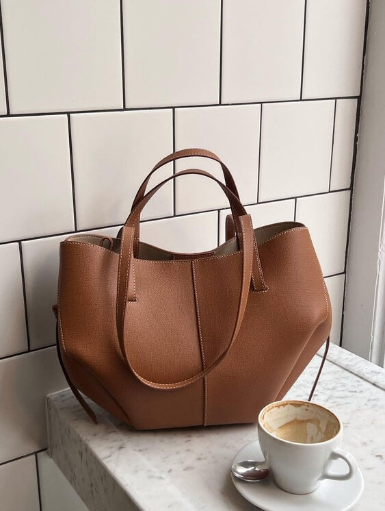 Damen Vintage Tote Bag – Geräumige Ledertasche mit elegantem, zeitlosem Design