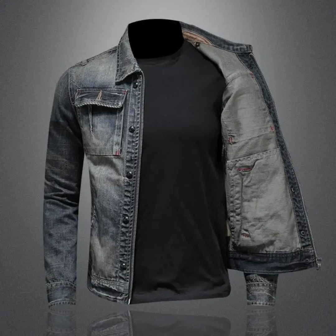 Herren Jeansjacke Klassisch Regular Fit Baumwolle