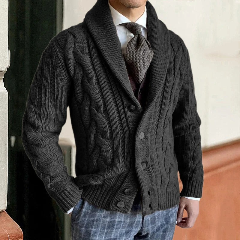 Rasmus | Moderner Lässiger Button-down-cardigan Für Herren | Warm