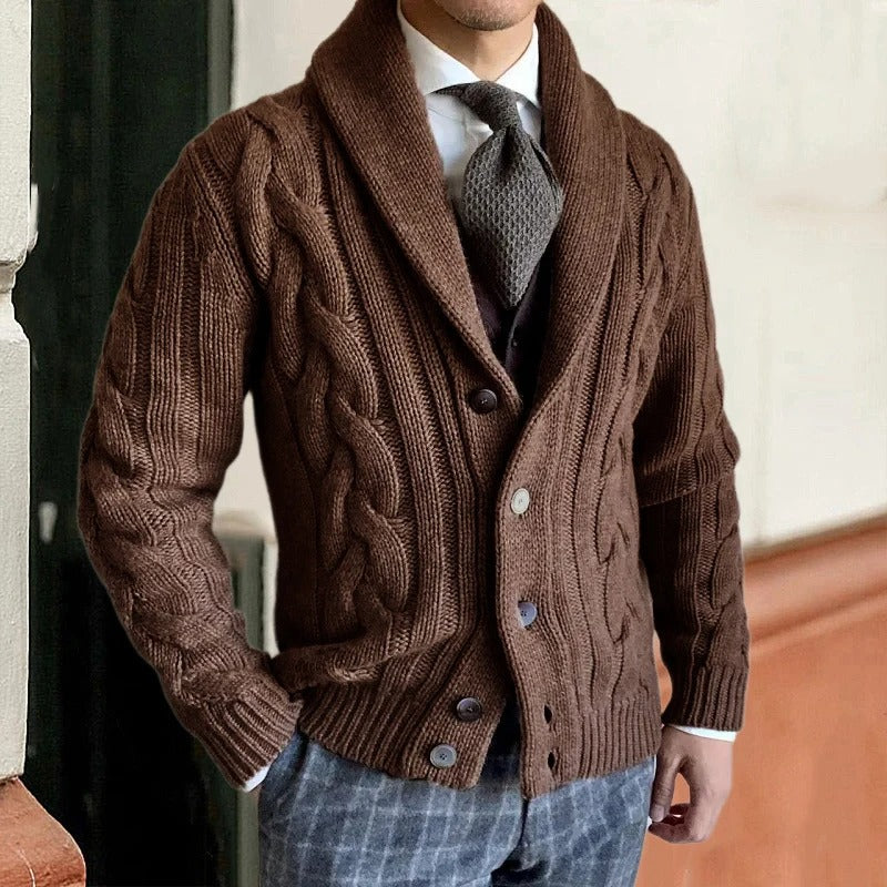 Rasmus | Moderner Lässiger Button-down-cardigan Für Herren | Warm
