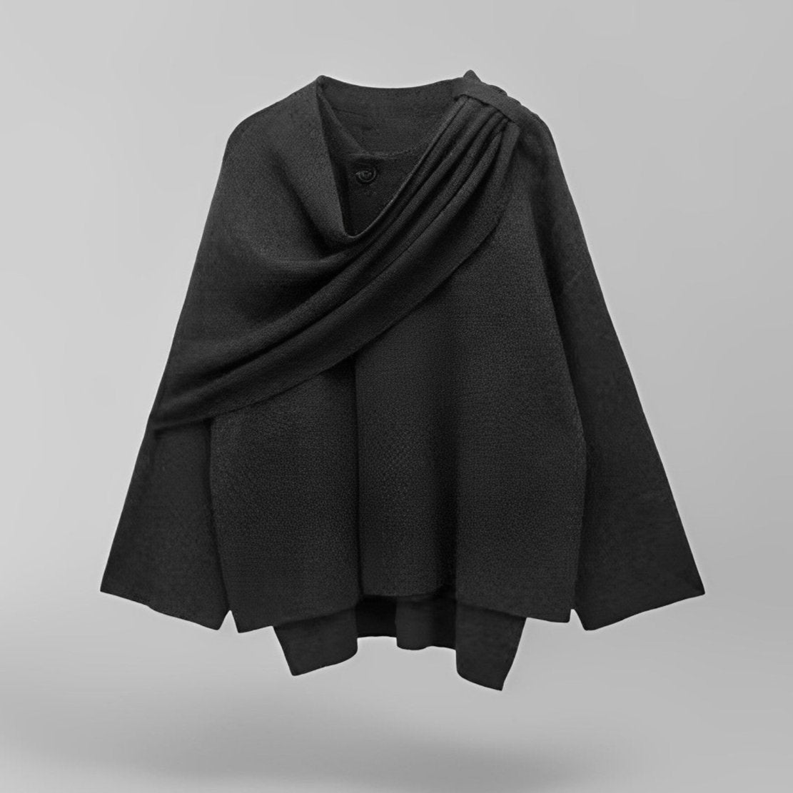 Damen Cape-Jacke – Eleganter Umhang mit weichem Stoff und fließendem Schnitt