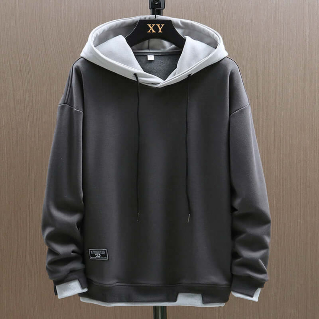 Herren Oversized Zwei Ton Kapuzenpulli | Warme